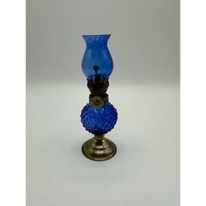 Mini Vintage Cobalt Blue Oil Lamp